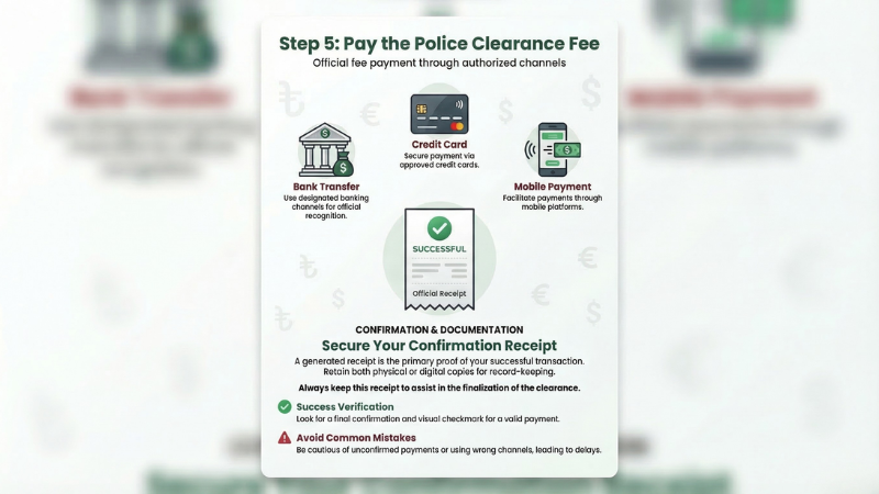Pay the police clearance fee