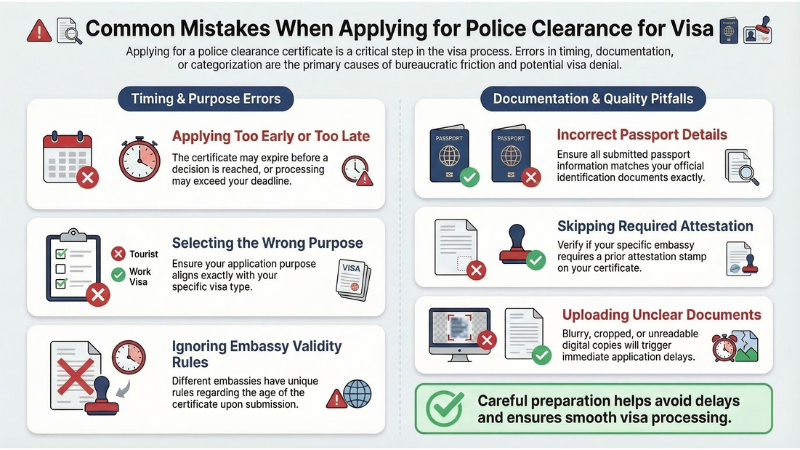 Common Mistakes in Police Clearance Applications for Visa and Immigration